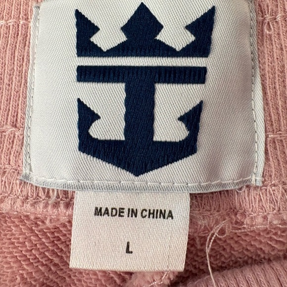 Royal Caribbean, size Large, pink cotton sweatpants, “travel more see more” - Picture 5 of 7